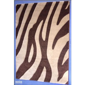 שטיח אבסטרקטי חום בז' גלים דגם אקסלנס 02