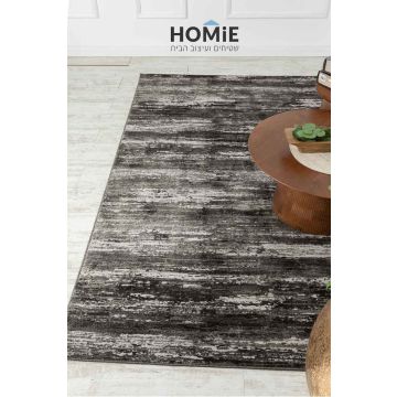 שטיח אבסטרקטי מודרני אפור כהה דגם קונור 04. השטיח האיכותי מתאים לסלון ושאר הבית. 