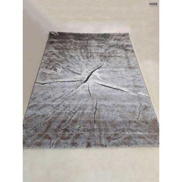 שטיח אבסטרקטי יוקרתי רעידת אדמה דגם ברילוצ'ה 59A בצבע אפור בז' לסלון, לחדר שינה, לחדר ילדים, למטבח ושאר חלל הבית.