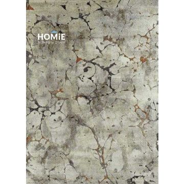 שטיח אבסטרקטי מודרני לסלון - דגם איביזה 61/97, בצבעי בז', אפור וכתום, תצוגה מלאה.