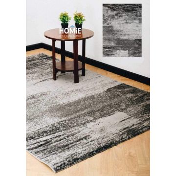 שטיח אבסטרקטי אפור שחור מודרני יוקרתי דגם ג'יאנה 1401. השטיח מתאים לסלון, לחדר שינה, לחדר ילדים, לאמבטיה, למטבח, למסדרון, לפינת אוכל, לחדר עבודה ולמשרד. 