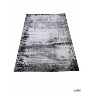 שטיח אבסטרקטי מודרני יוקרתי לסלון דגם אוליביה 04/991 אפור שחור. 