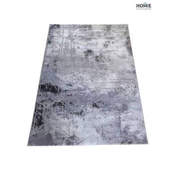 שטיח אבסטרקטי מודרני יוקרתי דגם אוליביה 09/95 בצבע אפור שחור לסלון, לחדר שינה, לחדר ילדים, למסדרון, למטבח, לפינת אוכל, לחדר עבודה ולמשרד. 