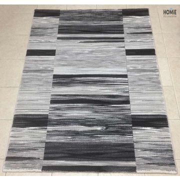 שטיח אבסטרקטי אפור שחור פסים דגם דונטלו 54/96