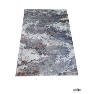 שטיח קטרינה 16A פרוש במלואו – דוגמה אבסטרקטית בצבעי אפור, כחול, בורדו וחרדל