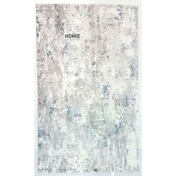 שטיח סלון דגם הימלאיה 37/30 – סגנון אבסטרקטי מודרני יוקרתי, צבעי אפור בהיר, אפור כהה, כחול ותכלת - נראה בשלמותו