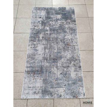 שטיח אבסטרקטי יוקרתי דגם קטרינה 76B בצבע אפור, כחול ובורדו לסלון ושאר חלל הבית.