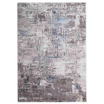 שטיח אבסטרקטי יוקרתי לסלון, לחדר שינה, למטבח ושאר חלל הבית בצבע אפור כחול דגם סיישל 22/31. 