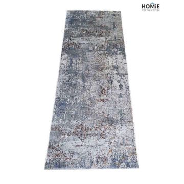 שטיח אבסטרקטי יוקרתי דגם קטרינה 30B בצבע אפור, בורדו, כחול וכתום לסלון ושאר חלל הבית.