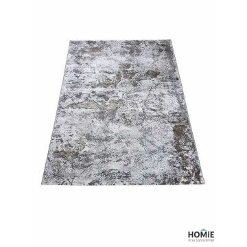 שטיח אבסטרקטי מודרני יוקרתי לסלון, חדר שינה, חדר ילדים ומטבח דגם אוליביה 17/975 בצבע אפור, חום ובז'. 