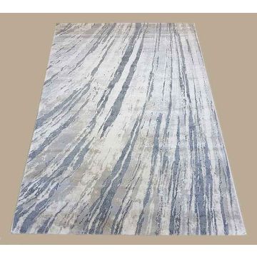 שטיח אבסטרקטי גלים אפור שמנת דגם ג'סיקה 85/95