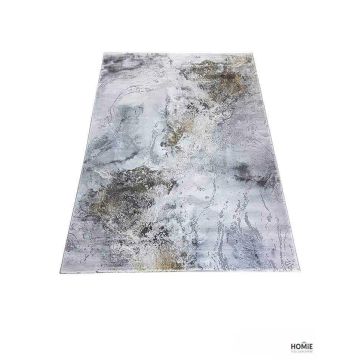 שטיח אבסטרקטי אפור זהב מודרני יוקרתי לסלון, לחדר שינה, לחדר ילדים, למטבח ושאר חלל הבית דגם אוליביה 98/957. 