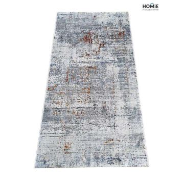 שטיח אבסטרקטי מודרני יוקרתי לסלון, לחדר שינה, לחדר ילדים, למסדרון, למטבח, לפינת אוכל, לחדר עבודה ולמשרד דגם קטרינה 59B בצבעי אפור, כתום, בורדו וכחול. 