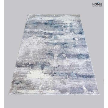 שטיח אבסטרקטי מודרני יוקרתי דגם הימלאיה 31/30 בצבע אפור, טורקיז וכחול לסלון, לחדר שינה, לחדר ילדים, למסדרון, למטבח, לפינת אוכל, לחדר עבודה ולמשרד. 