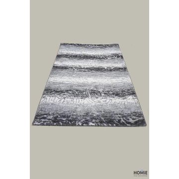 שטיח אבסטרקטי אפור גלים ומערבולות דגם איביזה 44/96