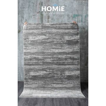 שטיח אבסטרקטי מודרני אפור בהיר דגם קונור 02. השטיח מתאים לסלון ושאר הבית.