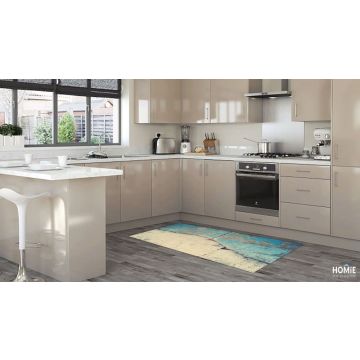 שטיח ויניל אבסטרקטי פי וי סי (PVC) לינולאום טורקיז מודרני דגם חוף ים. השטיח הדקורטיבי מתאים לסלון, לחדר שינה, לאמבטיה, לחדר ילדים, למטבח, לכניסה, לגינה, למשרד ועוד.