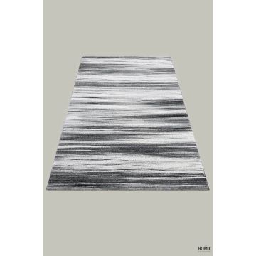 שטיח סלון אבסטרקטי מודרני דגם עמנואל 27/733 בצבעי אפור, שחור ולבן נראה בשלמותו