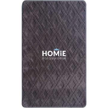 שטיח אמבטיה כותנה בוהו מודרני דקורטיבי אפור כהה דגם אלסקה 04. 