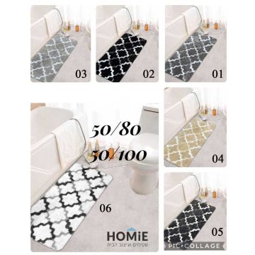 שטיח אמבטיה גיאומטרי מודרני פרוותי כפרי דגם קרטר. השטיח והנפלא יתאים גם לשירותים ולמטבח. 