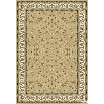 שטיח קלאסי בז' פרחוני דגם פומפיי 55/81 נראה במלואו