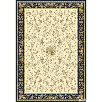 שטיח קלאסי כחול פרחוני יוקרתי ומהודר לסלון, לחדר שינה, למטבח ושאר חלל הבית דגם פומפיי 51/63. השטיח מיוצר בעבודת מכונה ברמת הגימור הגבוהה ביותר. השטיח יכניס המון שיק וסטייל לחלל החדר