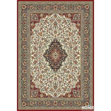 שטיח קלאסי כחול אדום מדליון יוקרתי דגם פומפיי 45/24 לסלון.