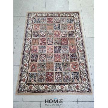 שטיח קלאסי דגם פומפיי 98/084 – תצוגה מלאה על הרצפה, צבעוני ופרחוני