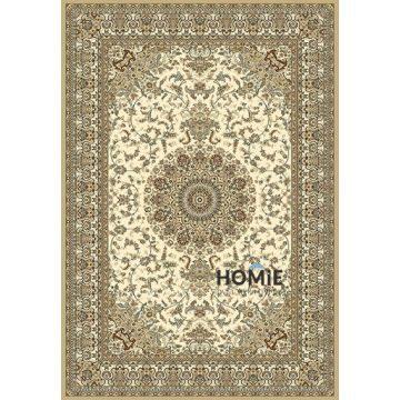 שטיח קלאסי פרחוני מדליון בז' דגם בסטיליה 85/165. השטיח הסופר יוקרתי מתאים לסלון, חדר שינה, מסדרון, חדר אורחים, פינת ישיבה, פינת אוכל, מטבח, חלל הכניסה לבית, חדר עבודה ומשרד.