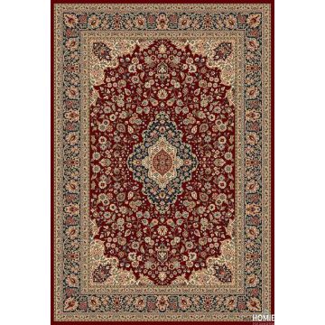 שטיח סלון קלאסי מדליון קלאסי בגווני אדום וכחול – דגם פומפיי 45/14 בפריסה מלאה