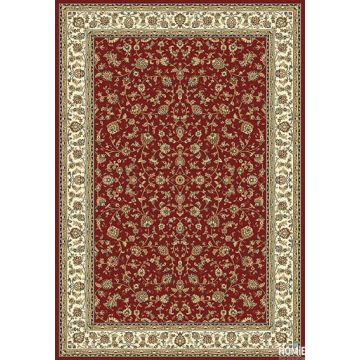 שטיח קלאסי אדום פרחוני לסלון דגם פומפיי 55/14 -מראה מלא של השטיח היוקרתי