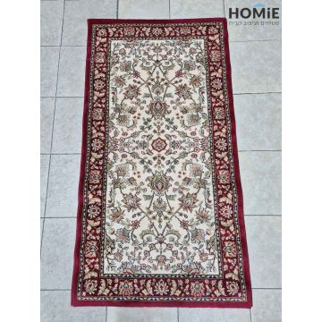 שטיח סלון קלאסי אדום פרחוני דגם פומפיי 77/614, מוצג בשלמותו על הרצפה