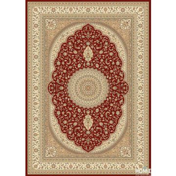 שטיח קלאסי מדליון יוקרתי ומהודר דגם בסטיליה 01/65 בצבע בז' אדום. 