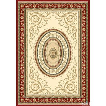 שטיח סלון קלאסי אדום מדליון פרחוני דגם פומפיי ‎64/14 – מבט מלא