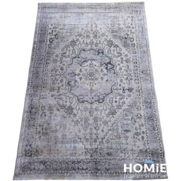 שטיח קלאסי וינטג' מדליון פרחוני אפור דגם נורמנדי 01. השטיח היוקרתי בסגנון הרטרו יתאים לסלון ושאר הבית. 