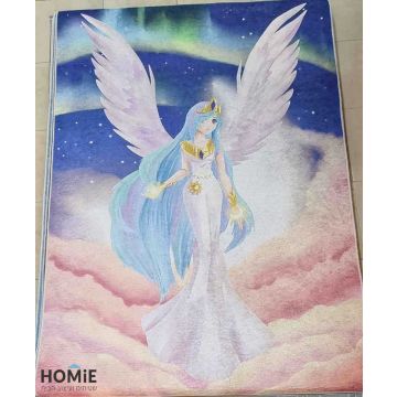 שטיח צבעוני לחדר ילדים / תינוקות / גן ילדים / בית ספר דגם פיה בשמיים. השטיח המודרני יתאים גם לסלון, חדר שינה ושאר חלל הבית.