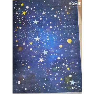 שטיח צבעוני לחדר ילדים / תינוקות / גן ילדים / בית ספר דגם כוכבים בשמיים (גלקסיה). 