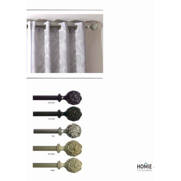 מוט לוילון טלסקופי דקורטיבי יוקרתי 19 מ"מ עשוי אלומיניום דגם צ'ארלס