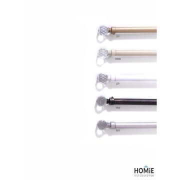 מוט לוילון טלסקופי דקורטיבי מודרני יוקרתי 19/28 מ"מ אלומיניום דגם קריסטל. המוט מתאים לבית ולמשרד- צילום של כל הצבעים