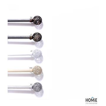 מוט לוילון טלסקופי דקורטיבי יוקרתי 19 מ"מ עשוי אלומיניום דגם טיטניום - תצוגה מלאה של הצבעים