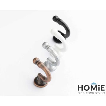 ווים לחבק וילון עשויים מתכת לאיסוף הוילון - דגם ליאם - מוצגים ביחד.