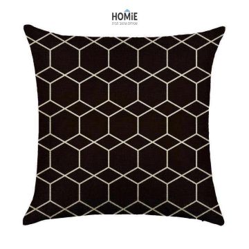 כרית נוי לסלון משושה שחור