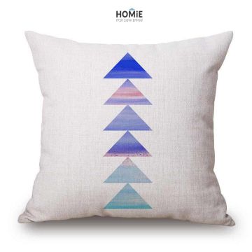 כרית נוי גיאומטרית מדליקה לסלון, לחדר שינה, לחדר ילדים ושאר חלל הבית דגם פירמידה כחולה. 