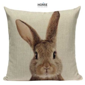 כרית נוי מדליקה ואיכותית לסלון, לחדר שינה, לחדר ילדים ושאר חלל הבית דגם ארנב בצבע בז'.