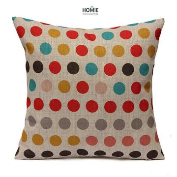 כרית נוי מדליקה ואיכותית לסלון, לחדר שינה, לחדר ילדים ושאר חלל הבית דגם נקודות צבעוניות. הכרית הצבעונית בסגנון הגיאומטרי אבסטרקטי תכניס המון שיק וסטייל לחלל החדר