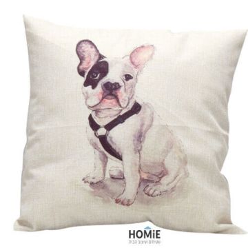 כרית נוי לסלון כלב בולדוג צרפתי