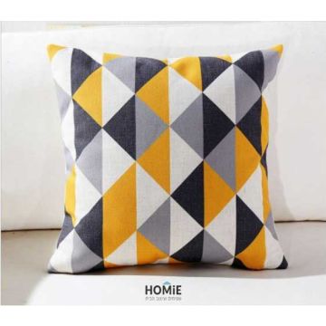 כרית נוי גיאומטרית מודרנית לסלון משולשים חרדל אפור שחור, לחדר שינה, לחדר ילדים, לפינת אוכל, לחדר עבודה, למשרד ועוד. 