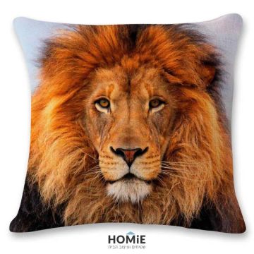 כרית נוי איכותית לסלון, לחדר שינה, לחדר ילדים ושאר חלל הבית דגם אריה מופסה 01.