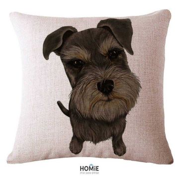 כרית נוי מדליקה ואיכותית לסלון, לחדר שינה, לחדר ילדים ושאר חלל הבית דגם כלב שנאוצר ננסי. 