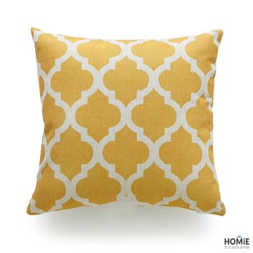 כרית נוי גיאומטרית מדליקה ואיכותית לסלון, לחדר שינה ושאר חלל הבית דגם חרדל צהוב 02